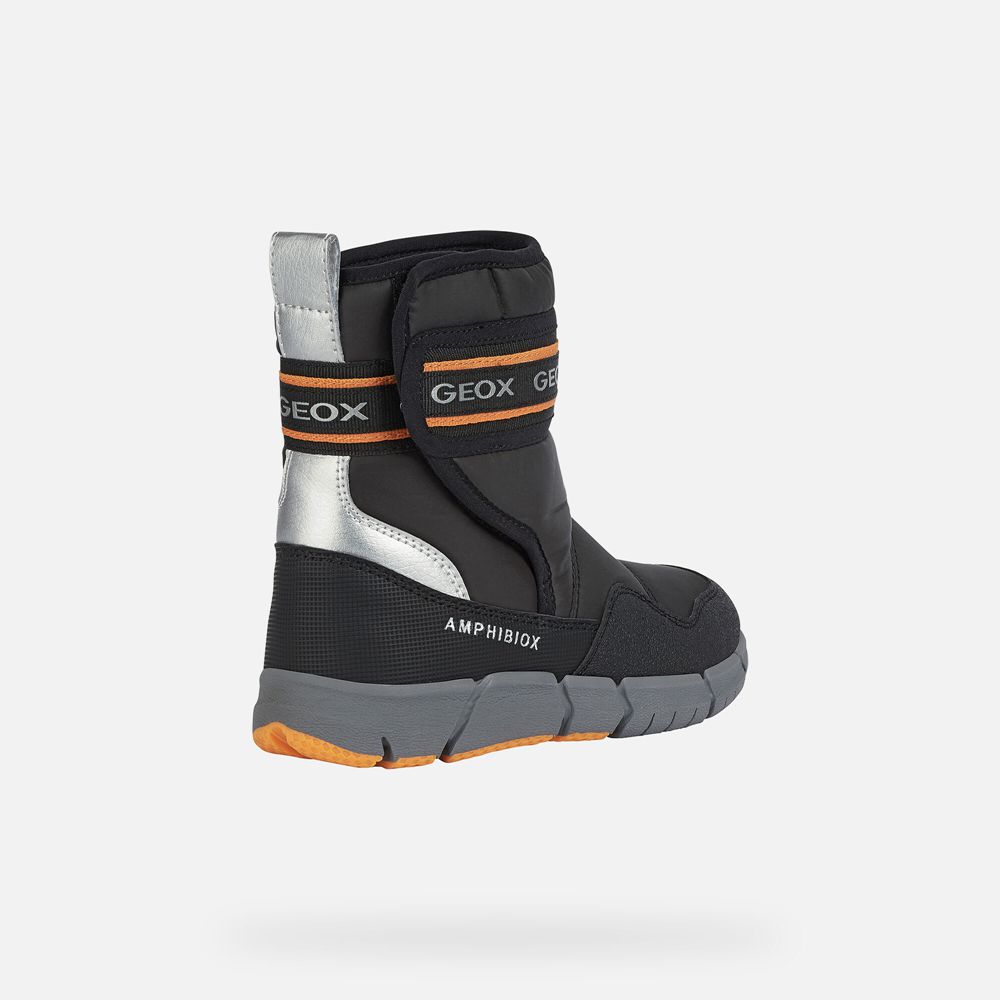 Botas Geox Menino Pretas/Laranja - Flexyper Abx - CUNJQ1624